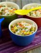 Vegetable Rice with Cheese Sauce
